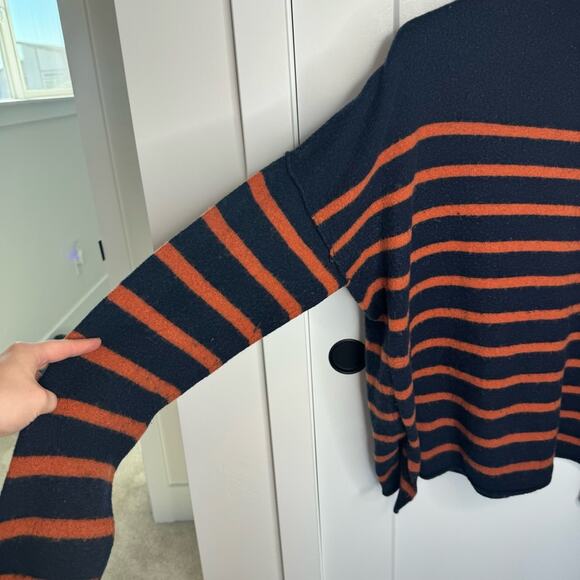 Madewell Black and Orange Striped Turtleneck Sweater - Picture 6 of 6